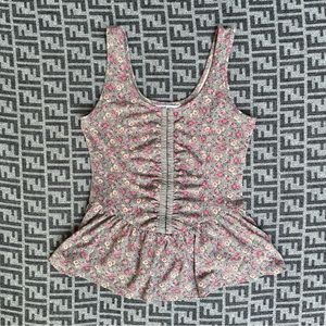 KIRRA Floral Corset Style Sleeveless Top - Pink & Gray - Small